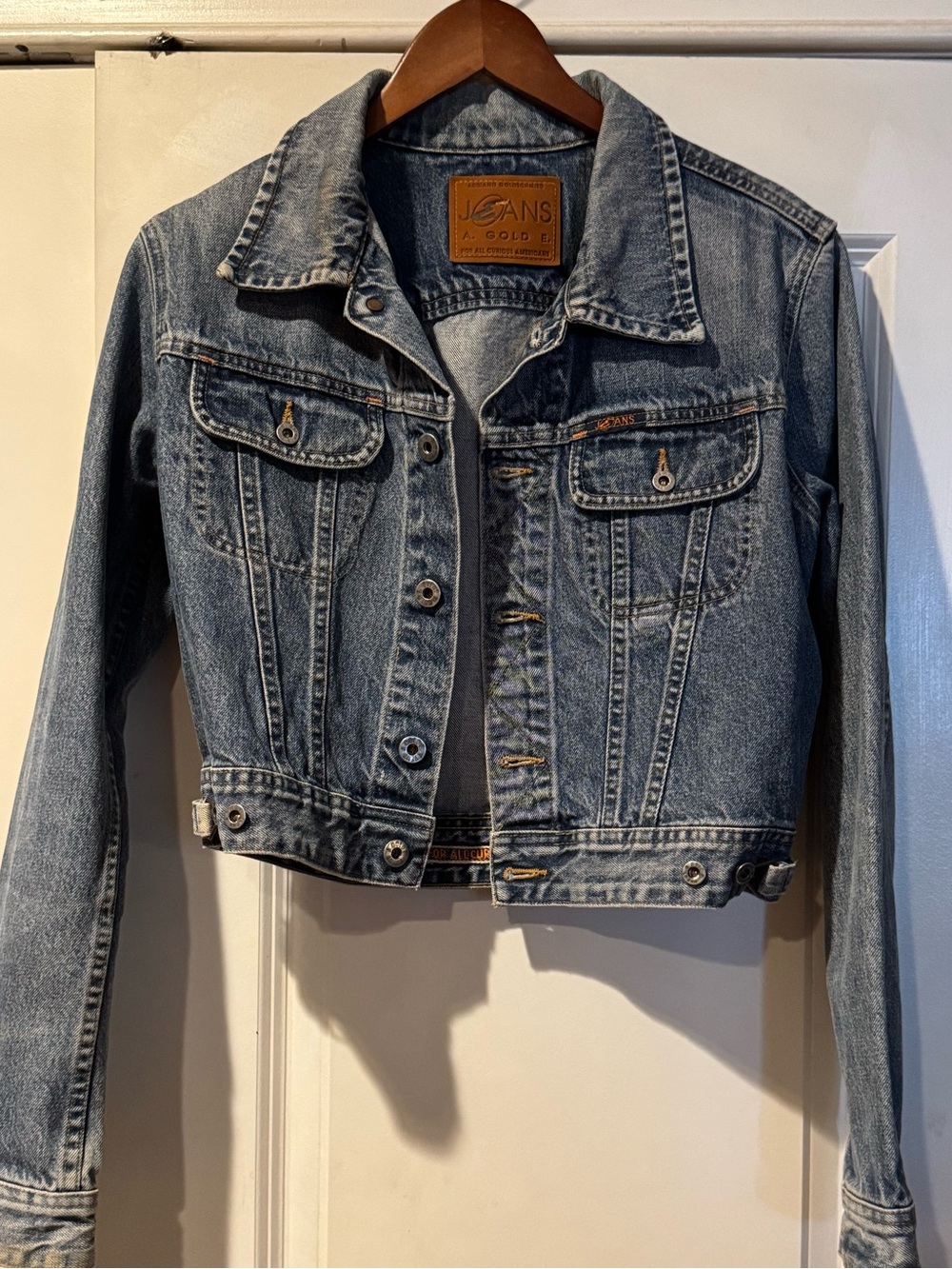 original vintage 1990s AGOLDE (originally styled as A. GOLD E.) cropped/trucker